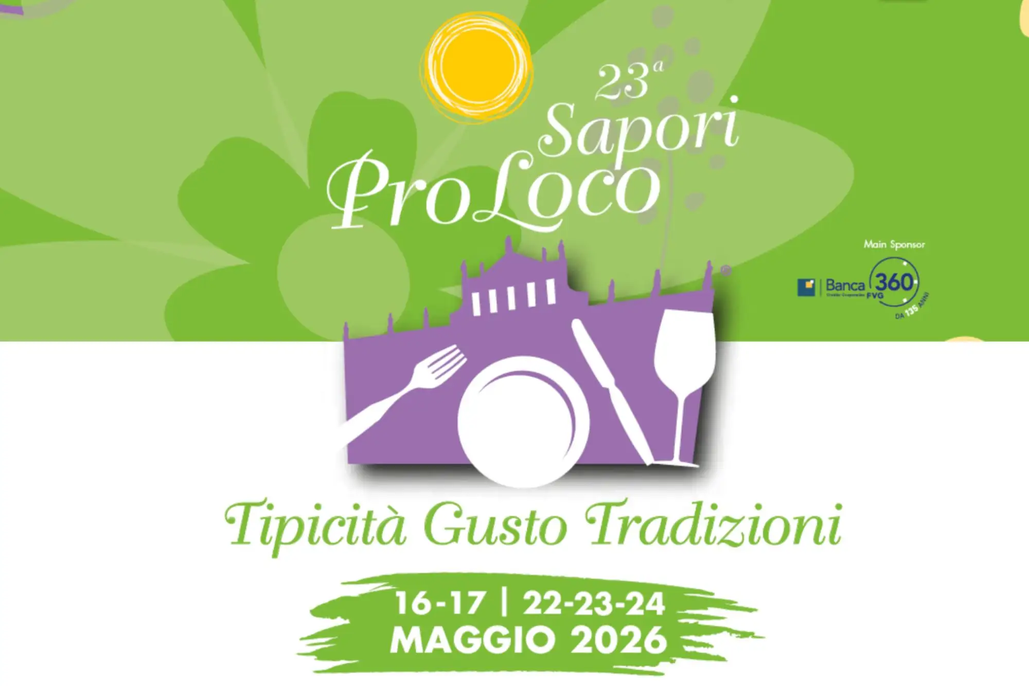 Locandina di Sapori Pro Loco 2026 a Villa Manin con eventi dedicati ai sapori e alle tradizioni del Friuli Venezia Giulia